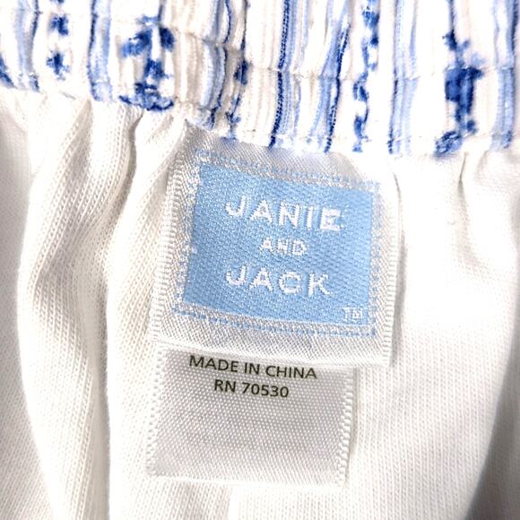 Vtg Janie and Jack Pants Girls Sz 12-18m Blue Antique Skates 2003 Corduroy Toile - Picture 6 of 8